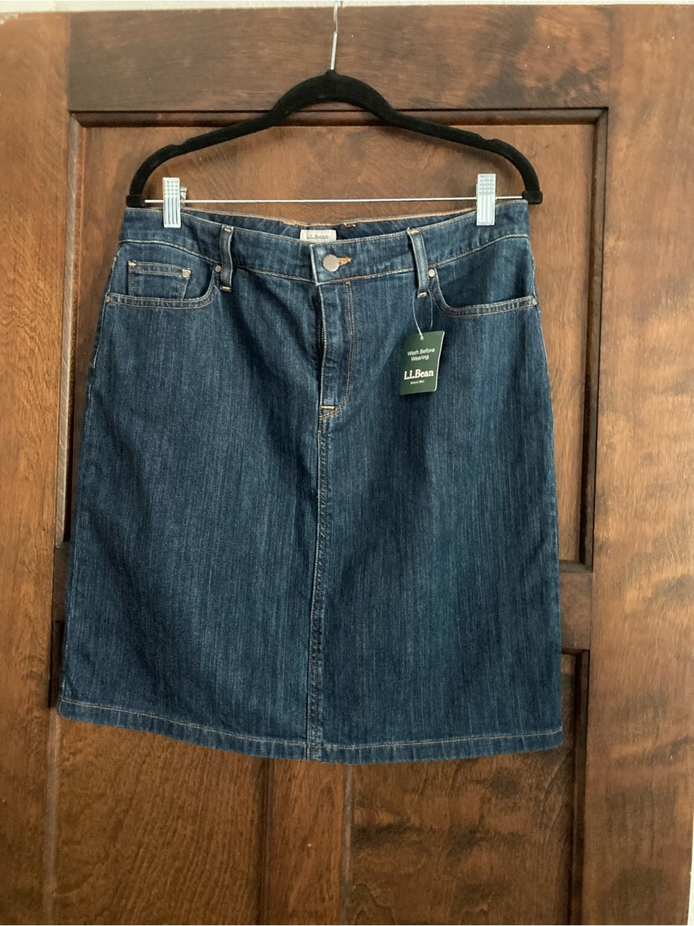 L.L. Bean Denim Skirt in Dark Blue